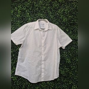 Calvin Klein Men's White Casual Button Down Shirt(see Photo 4 To Small Stain)